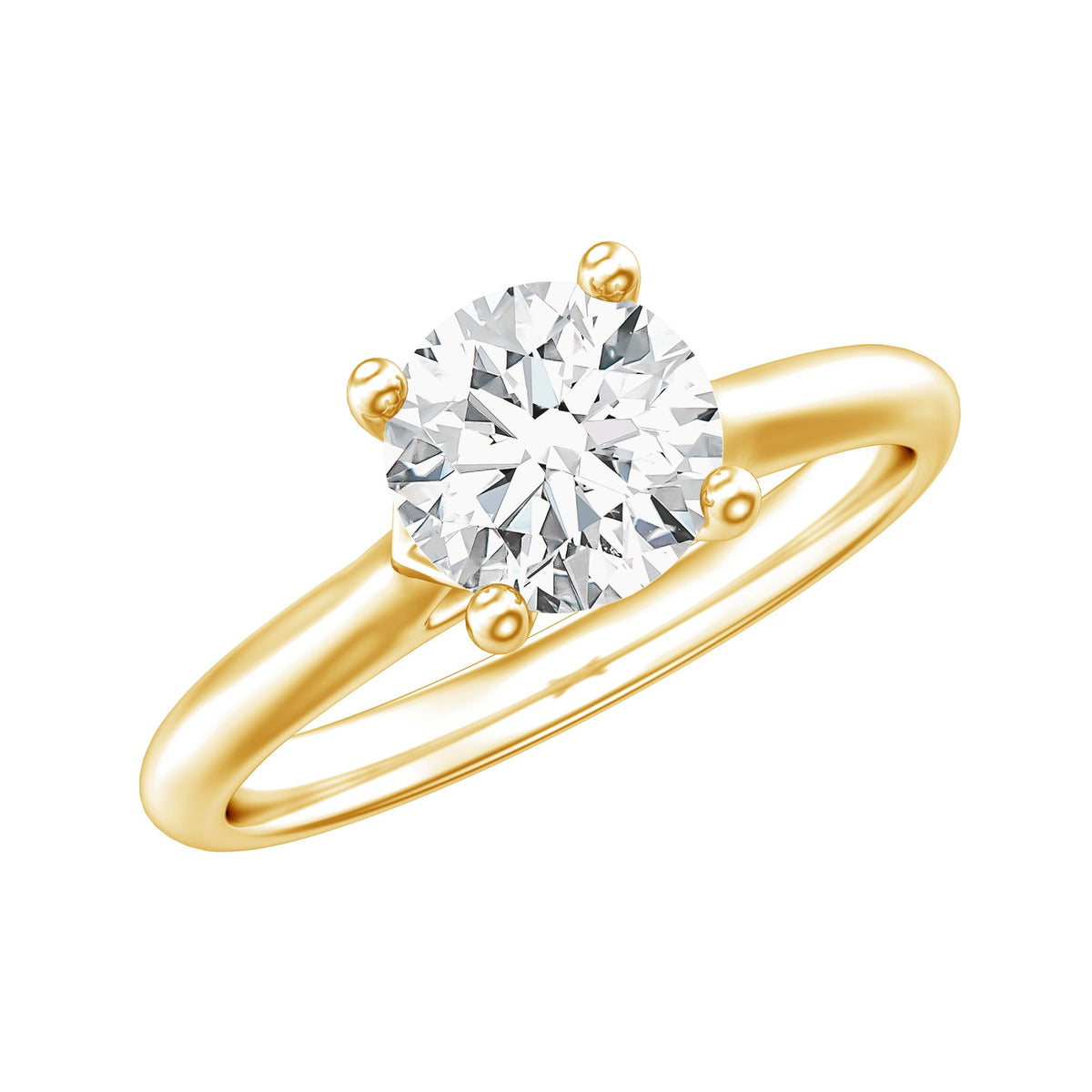 Anillo de compromiso solitario de moissanita con corte redondo para ella