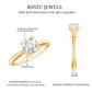 Anillo de compromiso solitario de moissanita con corte redondo para ella