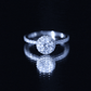 Anillo de compromiso con halo de moissanita certificada para ella