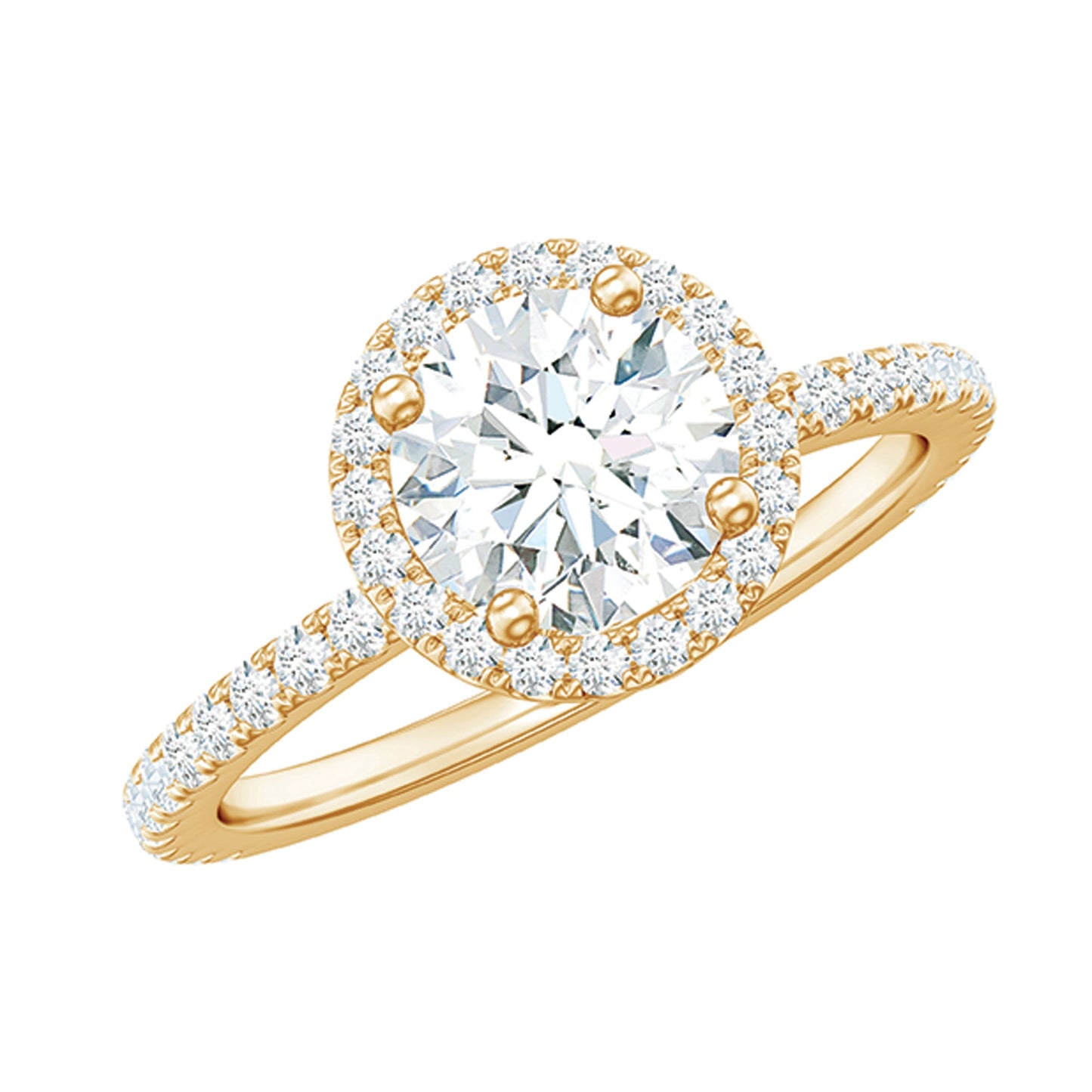 Anillo de compromiso con halo de moissanita certificada para ella