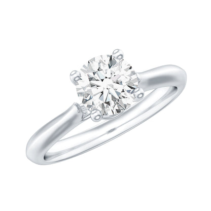 Anillo de compromiso solitario de moissanita de talla redonda