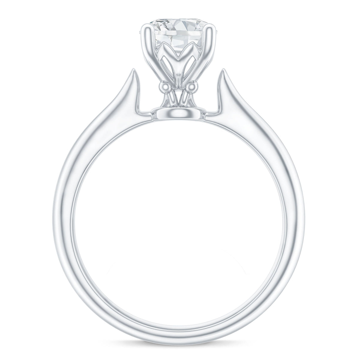 Anillo de compromiso solitario de moissanita de talla redonda