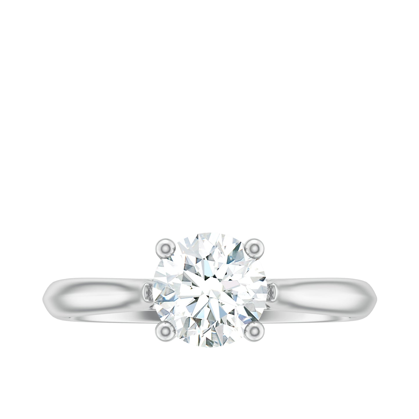Anillo de compromiso solitario de moissanita de talla redonda