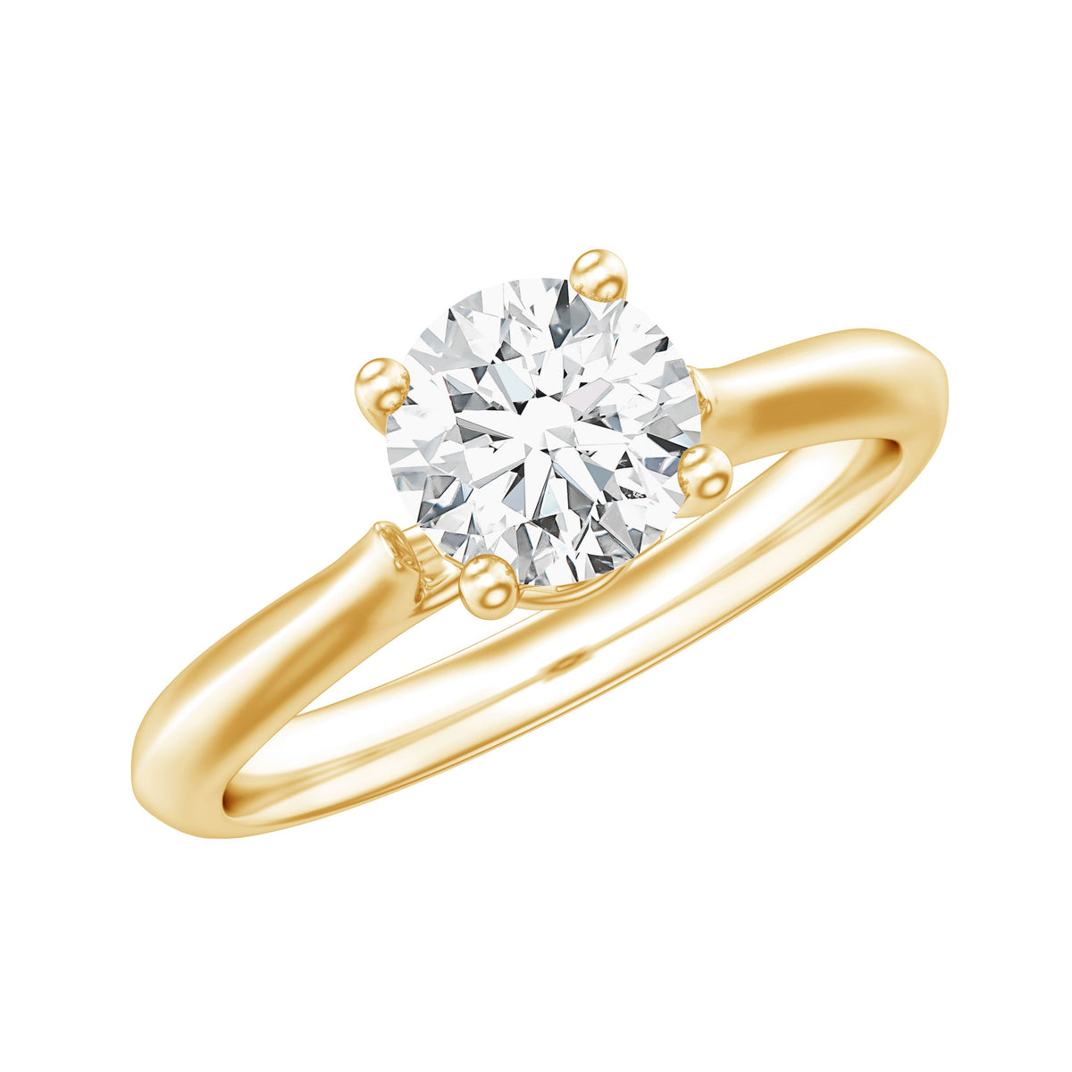 Anillo de compromiso solitario de moissanita de talla redonda