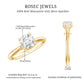 Anillo de compromiso solitario de moissanita de talla redonda