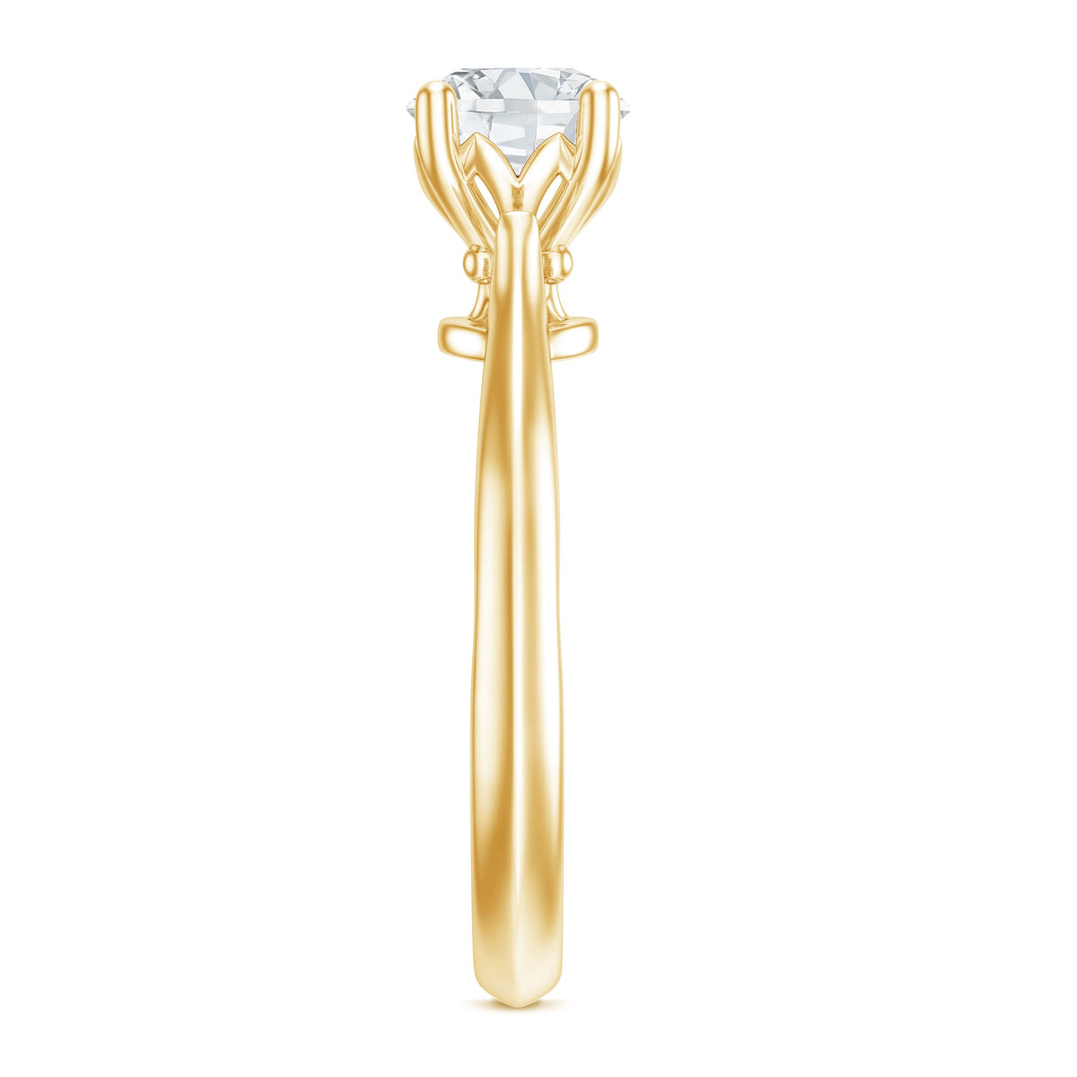 Anillo de compromiso solitario de moissanita de talla redonda