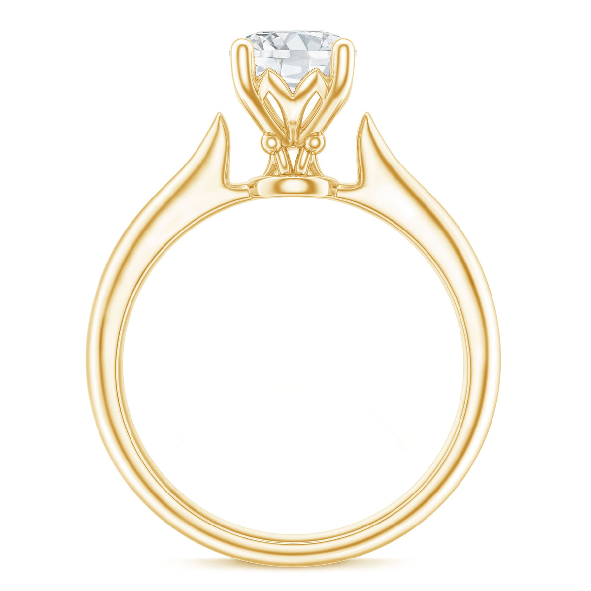 Anillo de compromiso solitario de moissanita de talla redonda