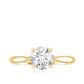 Anillo de compromiso solitario de moissanita de talla redonda