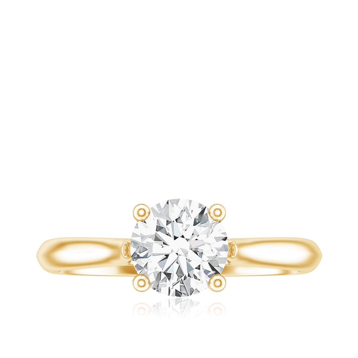 Anillo de compromiso solitario de moissanita de talla redonda