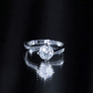 Certified Moissanite Solitaire Engagement Ring in Bypass Shank