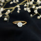 Certified Moissanite Solitaire Engagement Ring in Bypass Shank