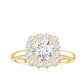 Classic Moissanite Halo Engagement Ring in Double Prong Setting