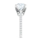 Round 4.4 Carat Moissanite Solitaire Engagement Ring with Side Stones