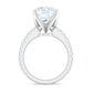 Round 4.4 Carat Moissanite Solitaire Engagement Ring with Side Stones
