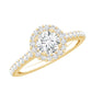 Anillo de compromiso clásico de moissanita con halo