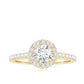 Anillo de compromiso clásico de moissanita con halo