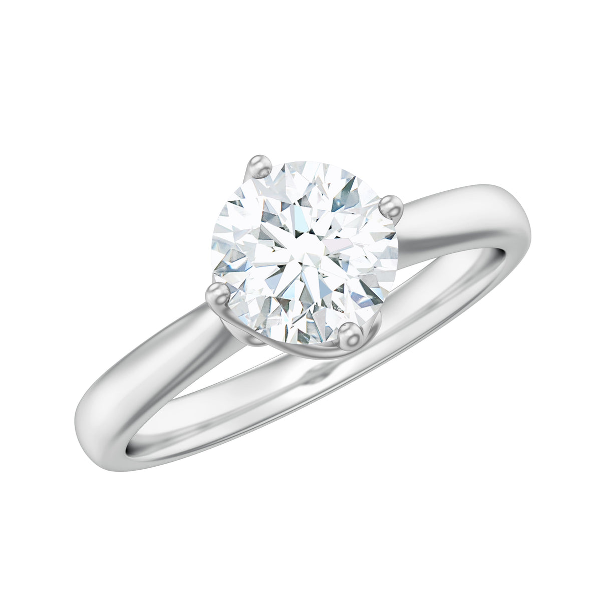 Anillo de compromiso solitario de moissanita con garras retorcidas y certificado