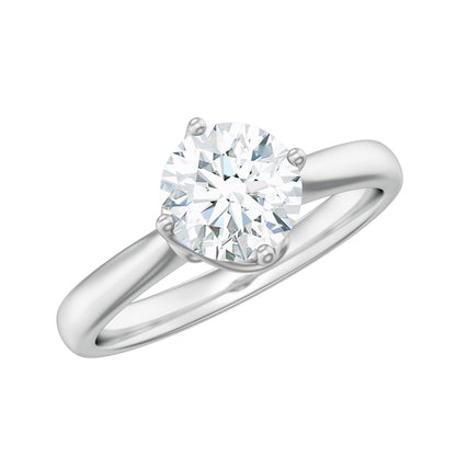 Anillo de compromiso solitario de moissanita con garras retorcidas y certificado