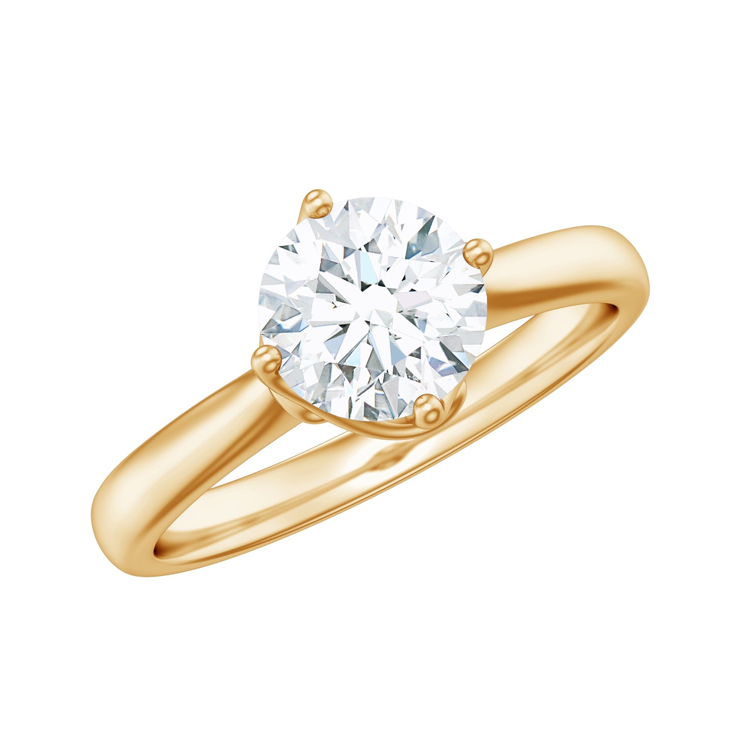 Anillo de compromiso solitario de moissanita con garras retorcidas y certificado