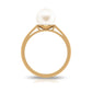 7.4 Carat Freshwater White Pearl Solitaire Engagement Ring