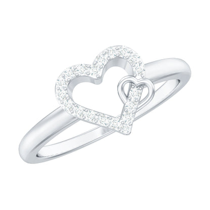 Certified Diamond Open Heart Promise Ring