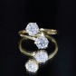 7 MM Round Certified Moissanite Toi et Moi Engagement Ring