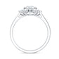 Claw Set Moissanite Halo Engagement Ring with Certificate