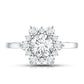 Claw Set Moissanite Halo Engagement Ring with Certificate