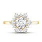 Claw Set Moissanite Halo Engagement Ring with Certificate