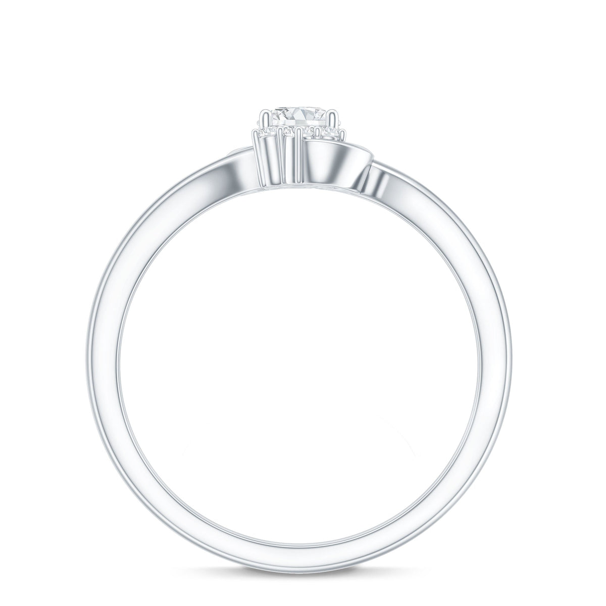 Certified Real Diamond Promise Ring with Bypass Shank