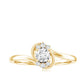 Certified Real Diamond Promise Ring with Bypass Shank