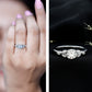 Certified Moissanite Solitaire Engagement Ring with Trio