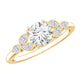 Certified Moissanite Solitaire Engagement Ring with Trio