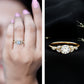 Certified Moissanite Solitaire Engagement Ring with Trio