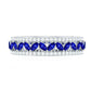 Marquise Lab Created Blue Sapphire and Diamond Wedding Band Ring