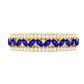 Marquise Lab Created Blue Sapphire and Diamond Wedding Band Ring