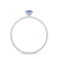 Natural Tanzanite Engagement Ring with Pave Diamond Side Stones