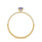 Natural Tanzanite Engagement Ring with Pave Diamond Side Stones