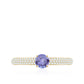 Natural Tanzanite Engagement Ring with Pave Diamond Side Stones