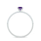 Anillo de compromiso de amatista natural con diamante para mujer