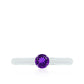 Anillo de compromiso de amatista natural con diamante para mujer