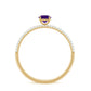 Anillo de compromiso de amatista natural con diamante para mujer
