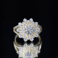 Certified Moissanite Statement Flower Engagement Ring