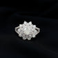 Certified Moissanite Statement Flower Engagement Ring