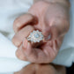 Certified Moissanite Statement Flower Engagement Ring