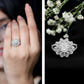 Certified Moissanite Statement Flower Engagement Ring