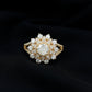 Certified Moissanite Statement Flower Engagement Ring