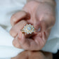 Certified Moissanite Statement Flower Engagement Ring