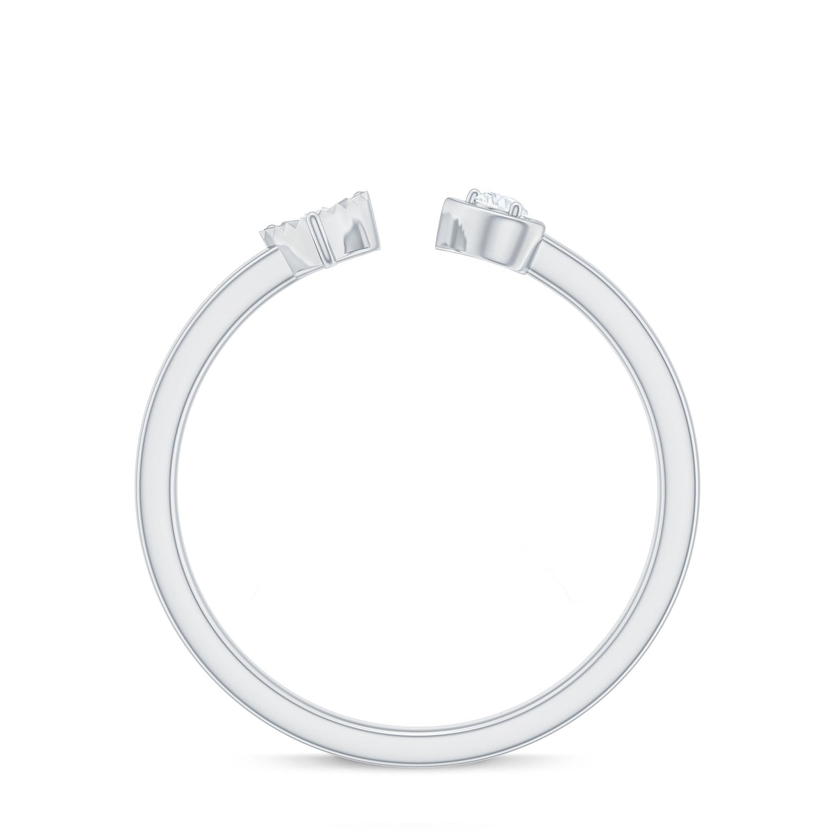 Anillo de Promesa de Corazón de Diamante Auténtico Certificado Estilo Brazalete