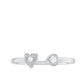 Anillo de Promesa de Corazón de Diamante Auténtico Certificado Estilo Brazalete